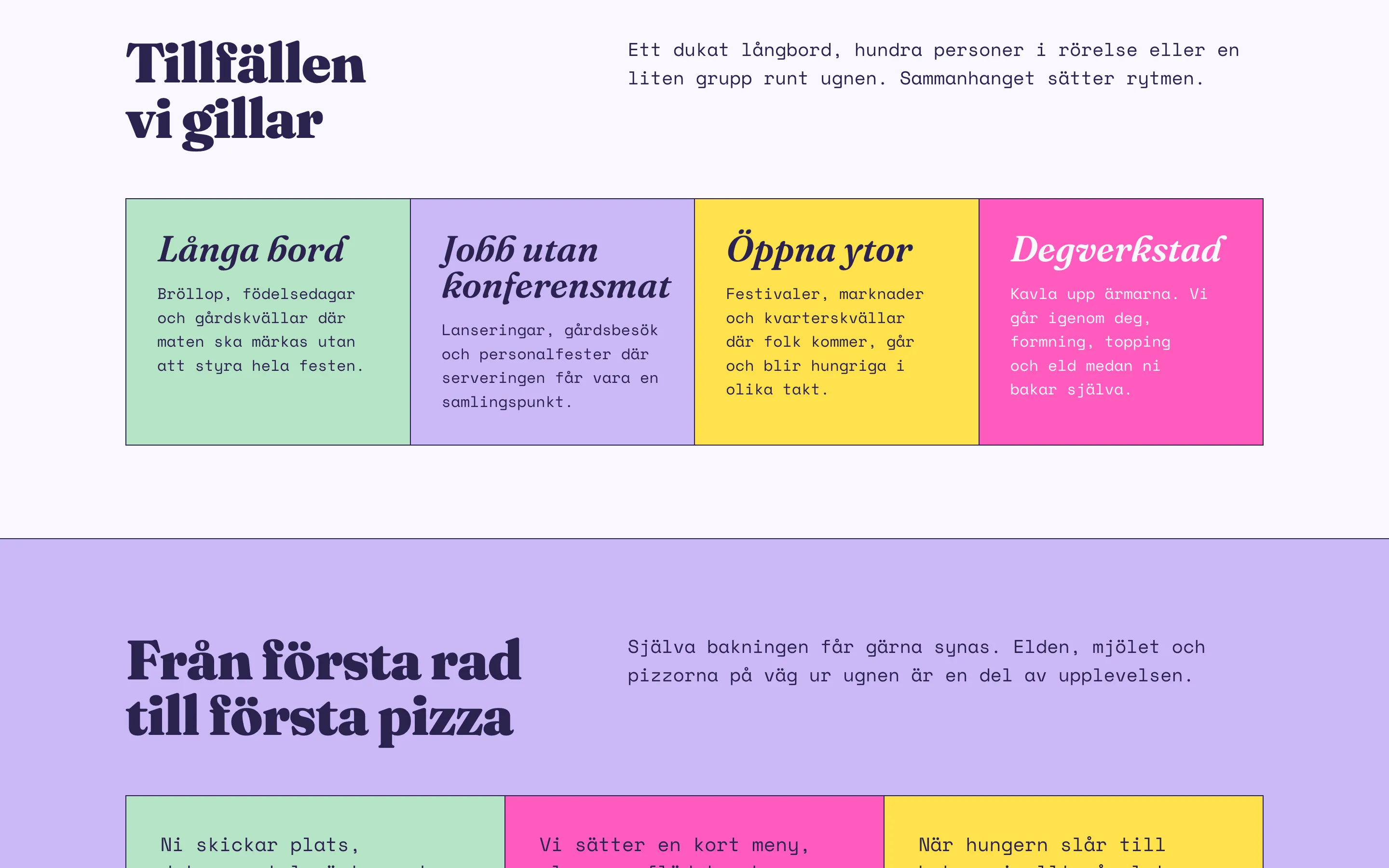 Rolling Dough Palace, catering on desktop