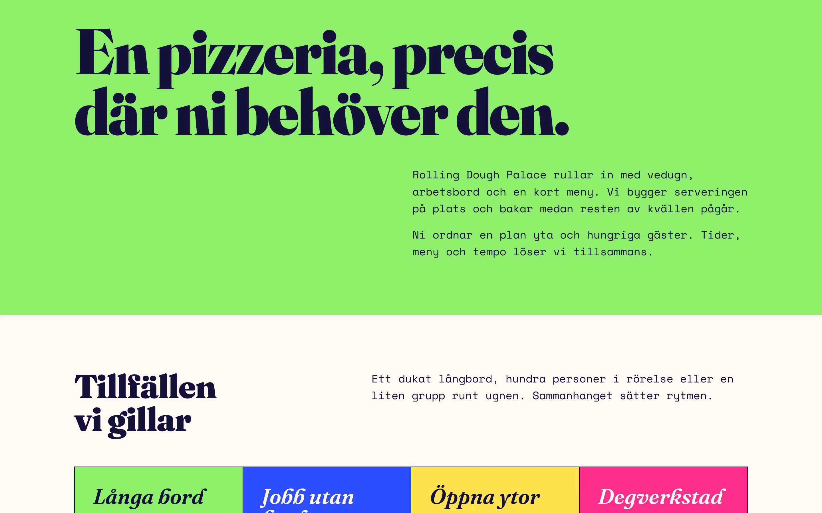 Rolling Dough Palace, om oss on desktop