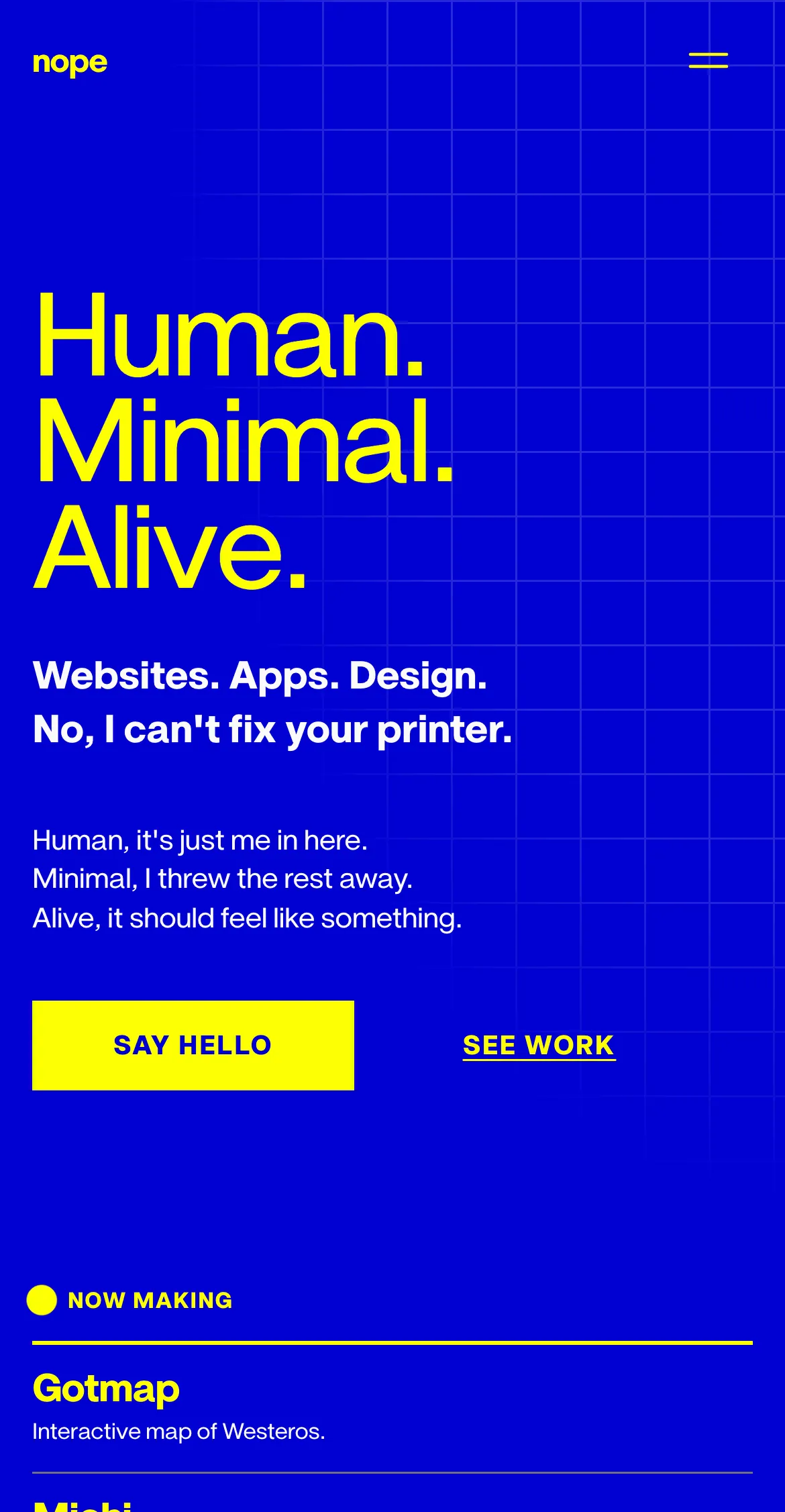 nope.digital on mobile