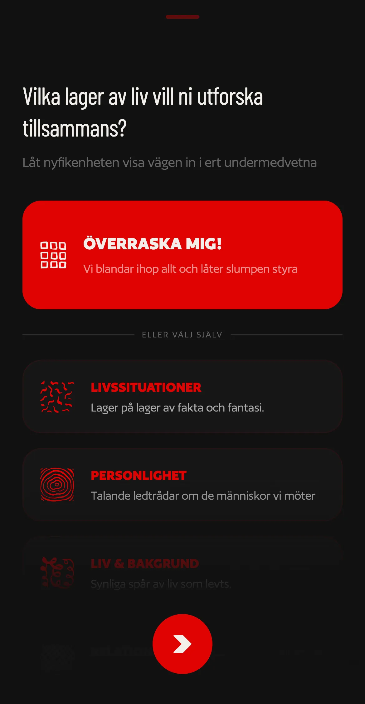 Who Here...?, categories on mobile