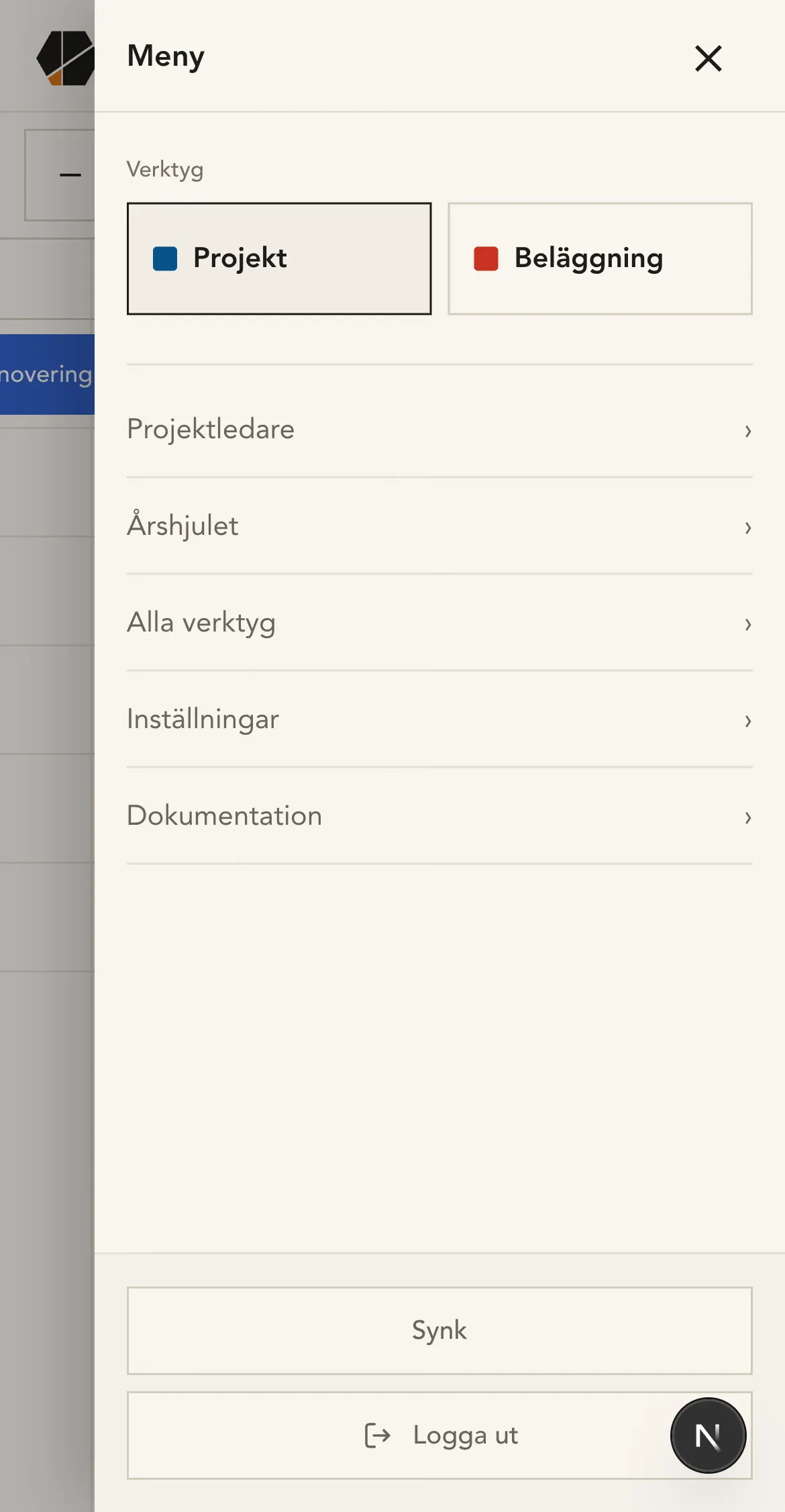 Byggkollektivet, projekt on mobile